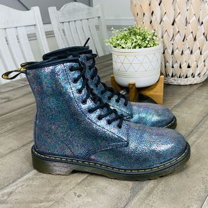 DR. MARTEN Delaney Yie Iridescent Combat Boots 6